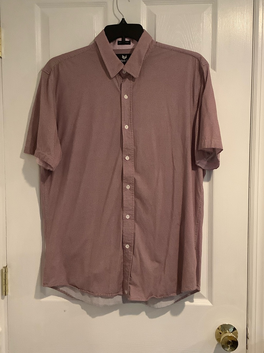 BUTTERCLOTH Pink/Blue “Icy Cotton”Casual Short Sleeve ButtonDown Summer Shirt XL